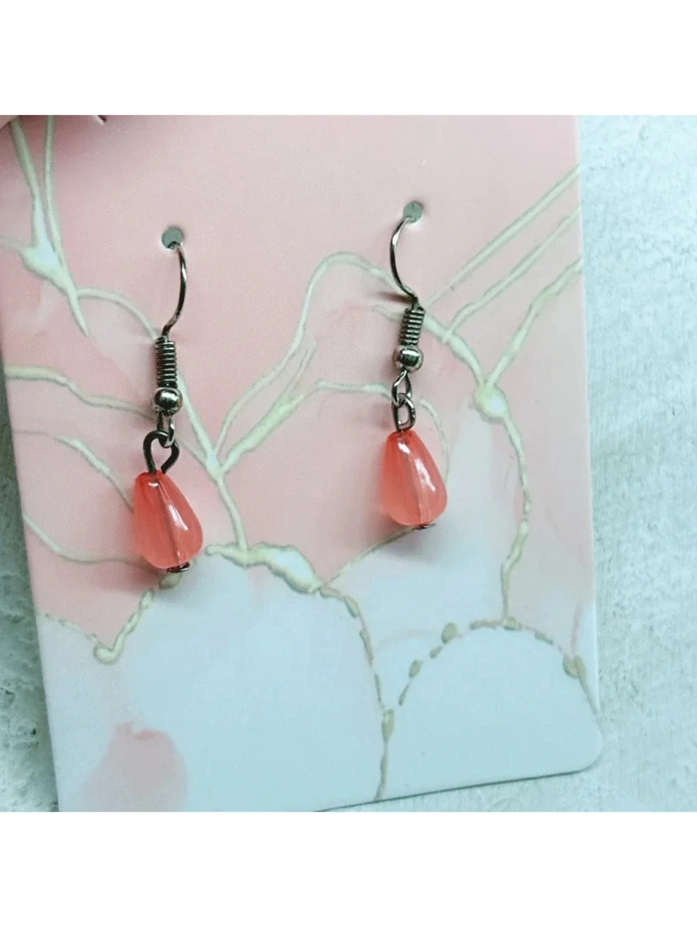 1025mc. Orange Dainty Earring
